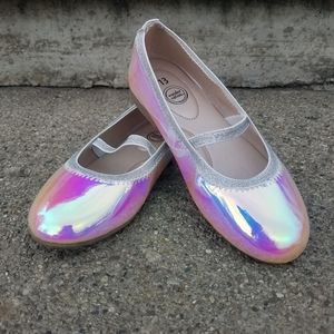 2/$10 Wonder Nation Holographic Ballet Flats Sz 13